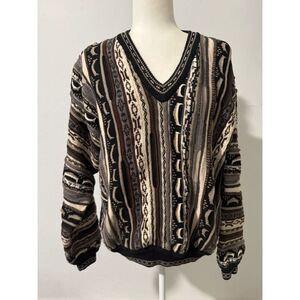 Divots Cotton 3D textured coogi style Cosby sweater L